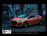Hyundai wrapped with KPMF Matte Gold Starlight Laminate vinyl