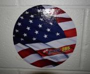 brick wall decal of american flag